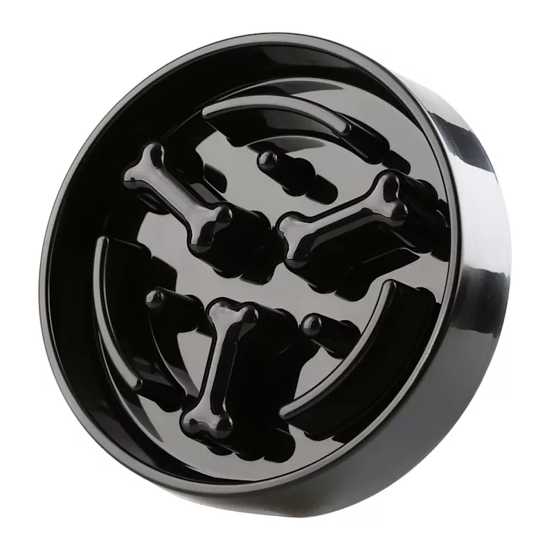 1.5-Cup Bone-Style Slow Pet Feeder, Black