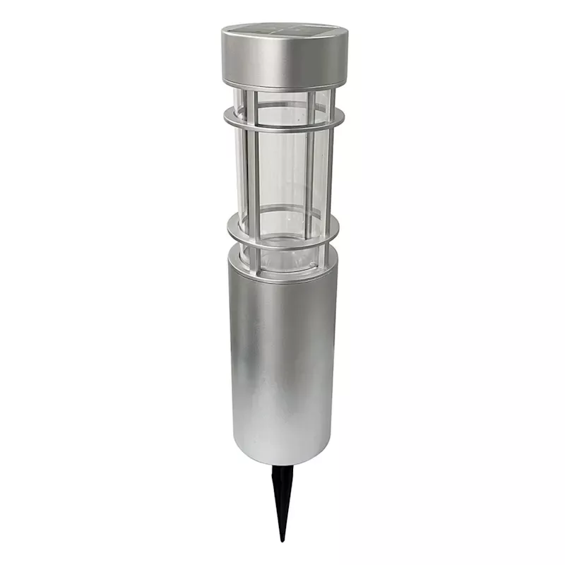 10-Lumen Solar Silver Bollard Pathway Light