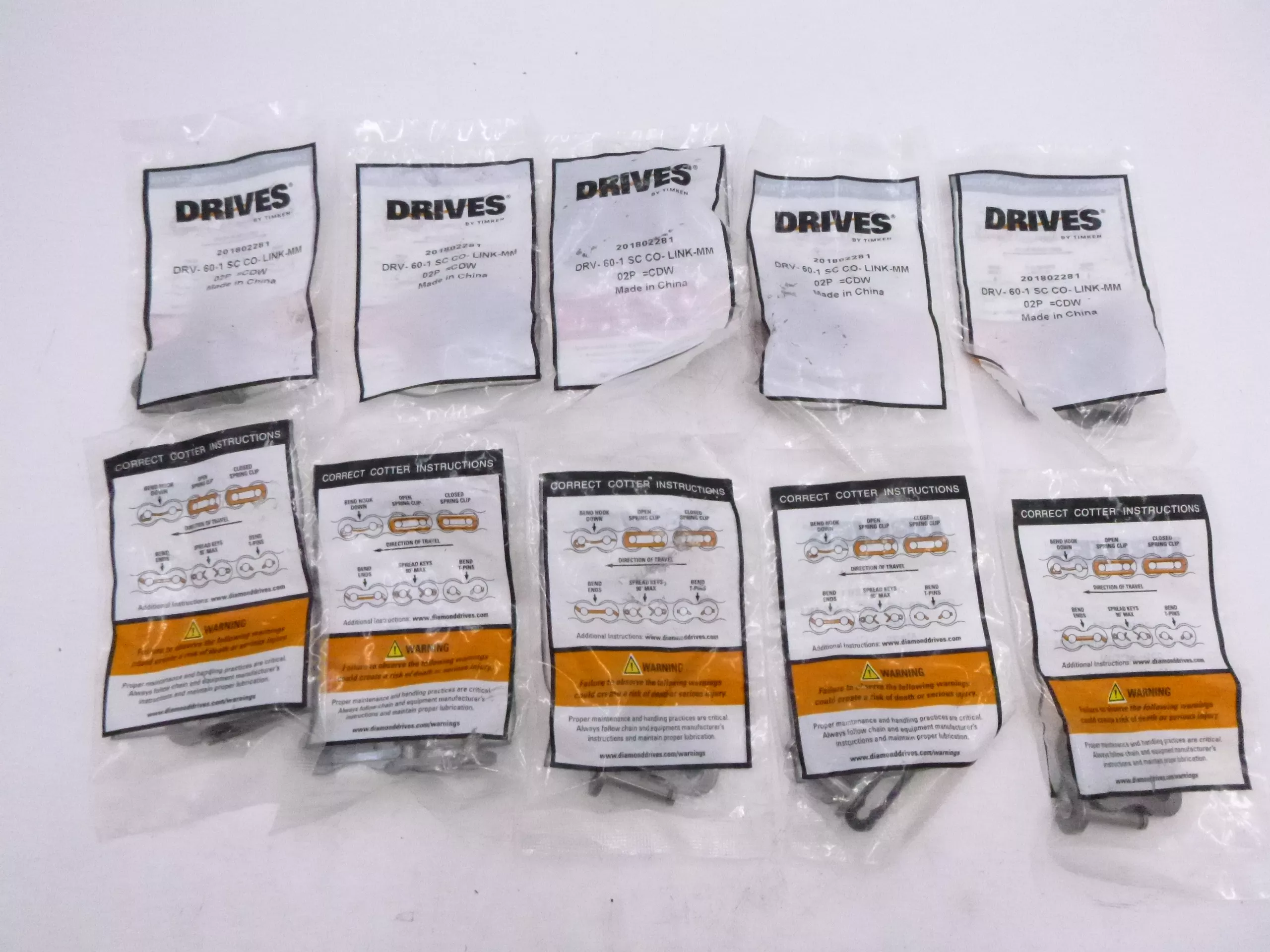 10 Pack Drives Timken Offset Link 201802281 DRV-60-1 SC CO-LINK-MM 02P=CDW Pack