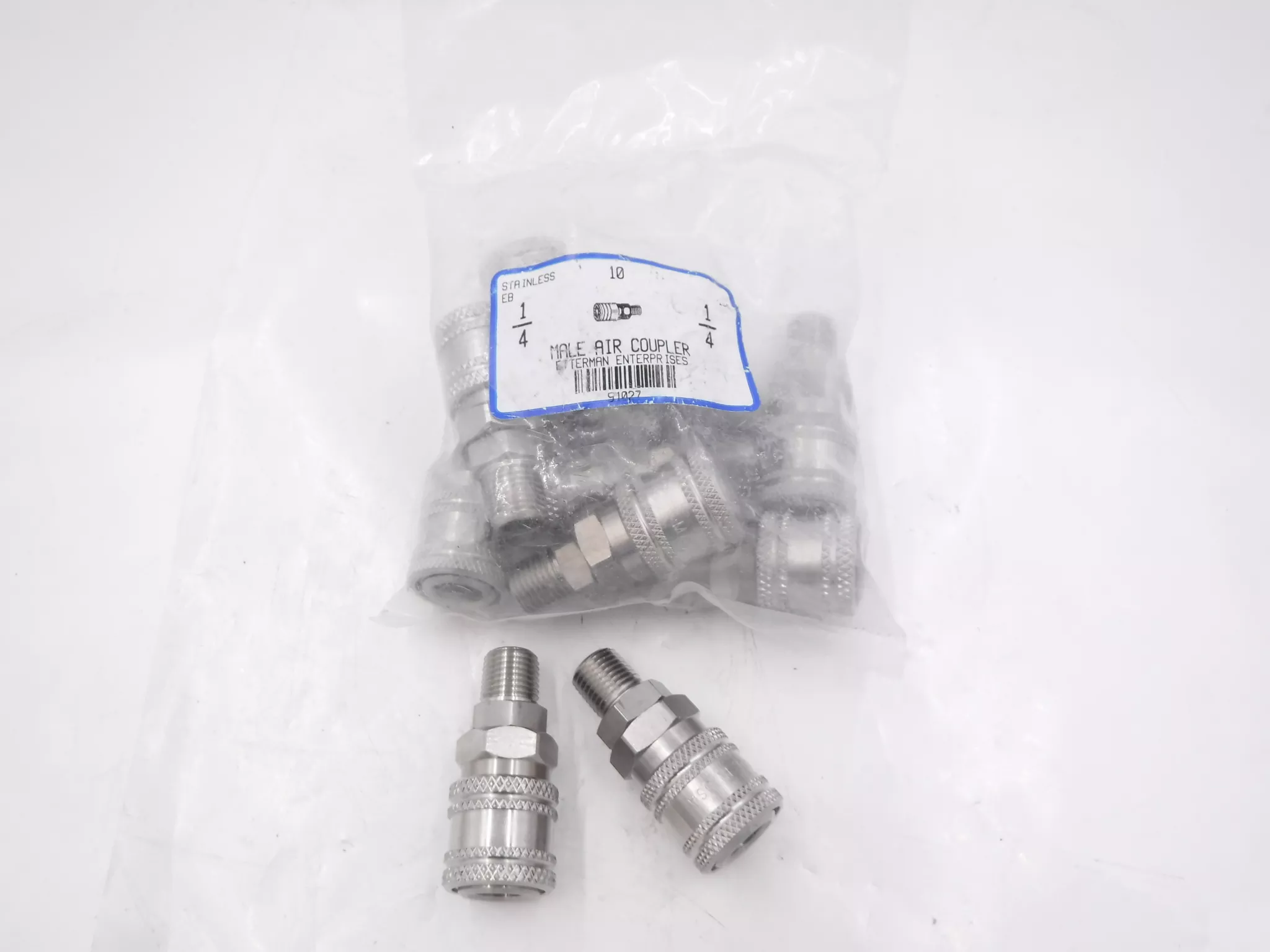 10 Pack Enterman 1/4″MNPT Quick Connect Air Hose Couplers 51027
