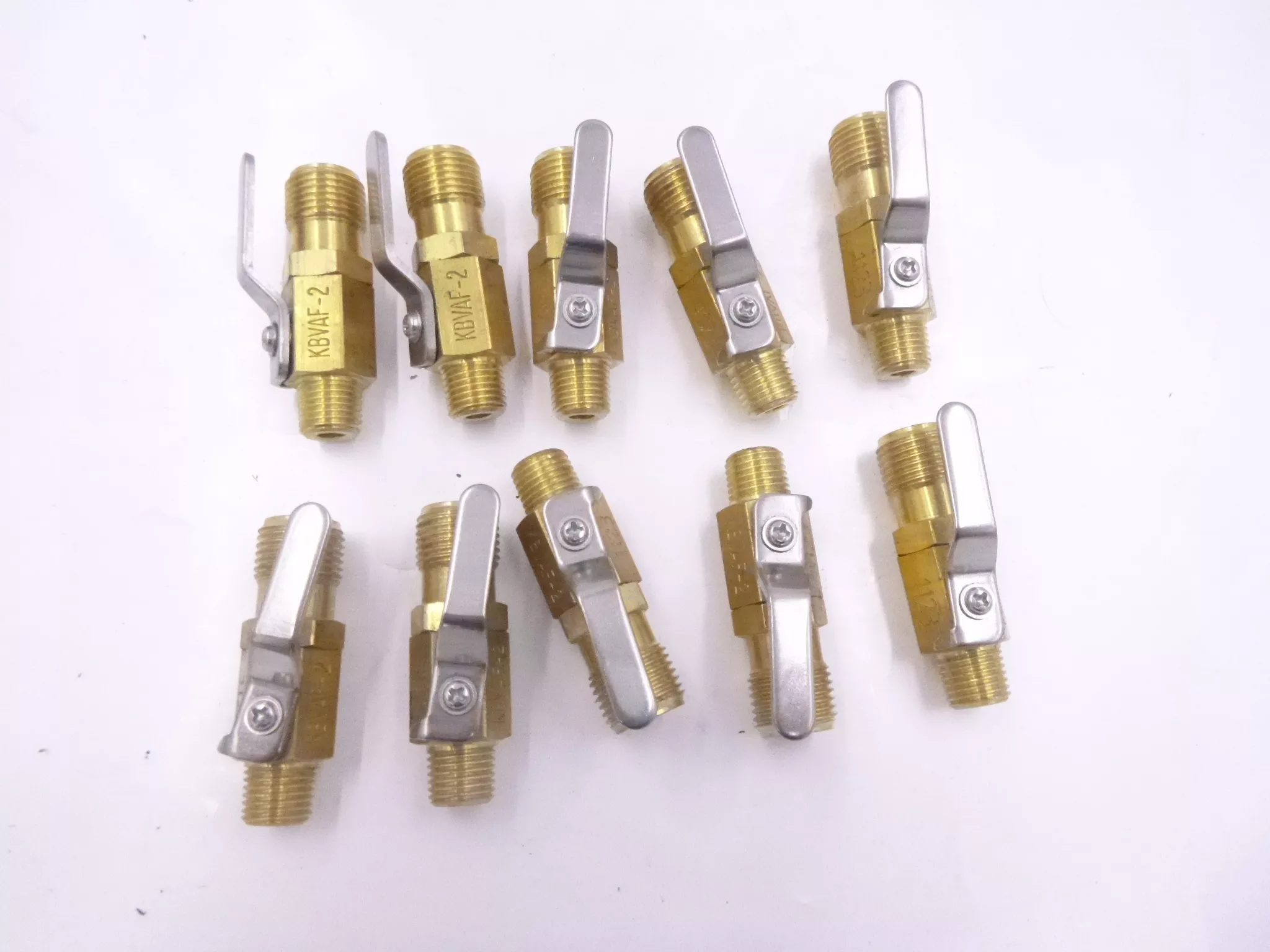 10 Pack In Line Ball Valve 14MM X 17MM NPT Brass