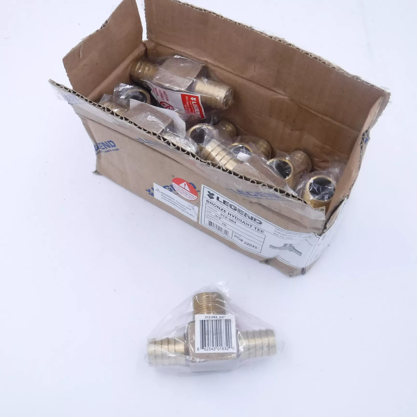 10 Pack Legend 3/4″ Bronze Hydrant Tees Insert x MNPT 312-084