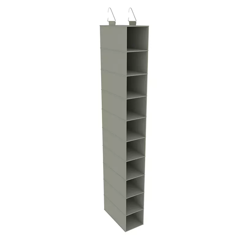 10-Shelf Hanging Closet Shoe Organizer, Grey