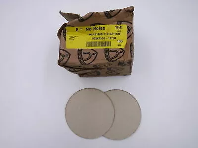 100 PCS Klingspor 5″ Solid Hook & Loop 150 Grit Sanding Discs 033K150B-12700