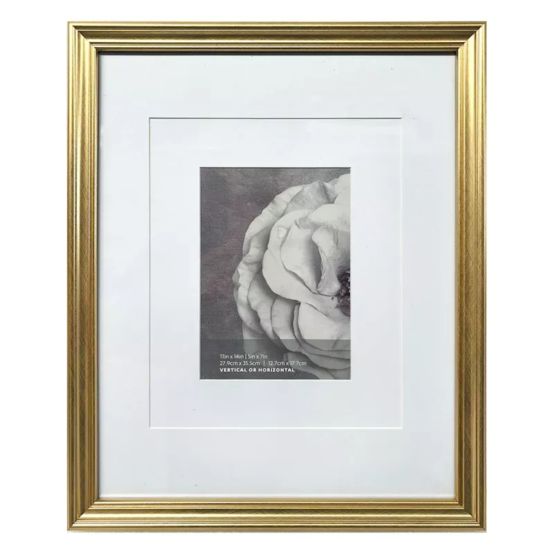 11x14 Gold Ornate Matted to 5x7 Wall Frame