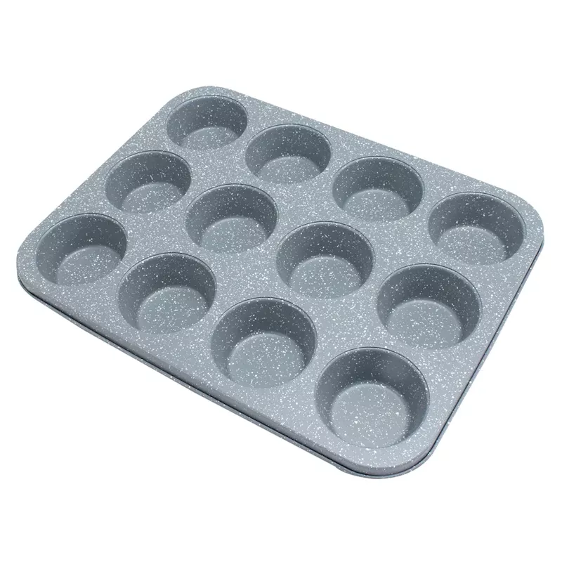 12-Cup Speckled Grey Muffin Pan