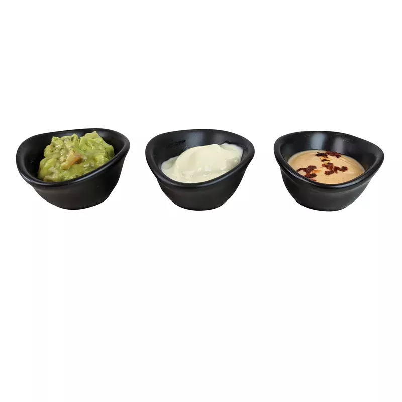 12 Matt Black Porcelain Ramekin Dipping Pots
