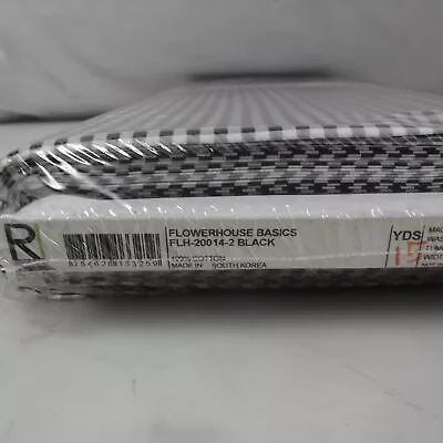 15 YDS Flowerhouse Basics Black by Robert Kaufman Cotton Fabric