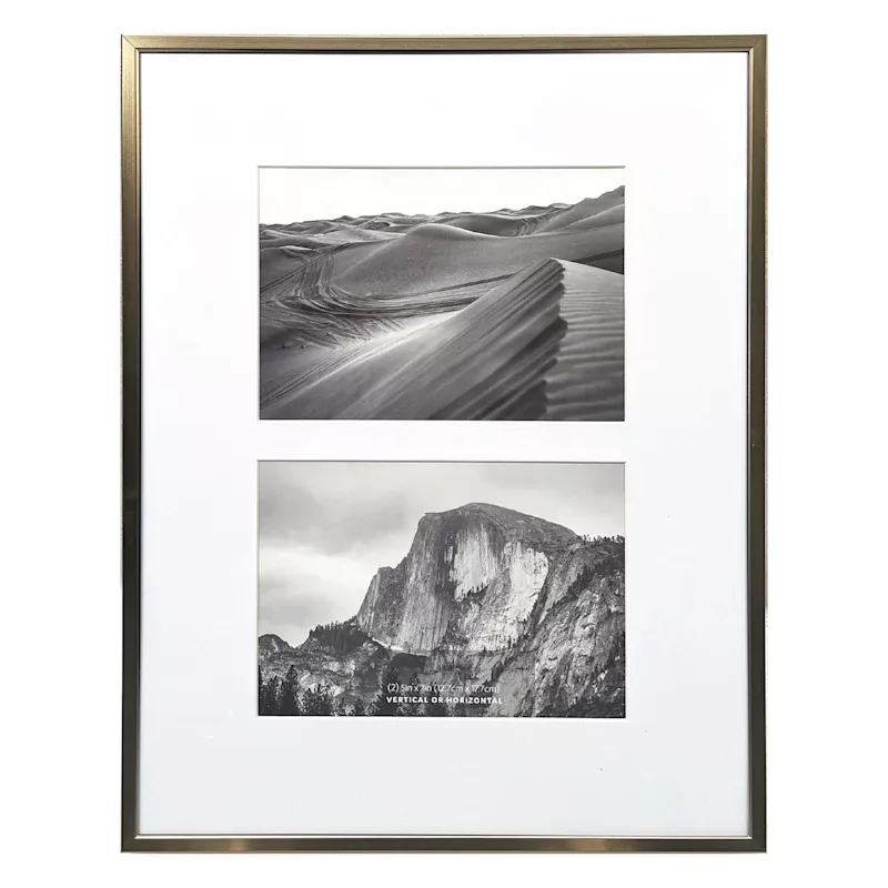 2-Opening Champagne Thin Collage Picture Frame, 11x14