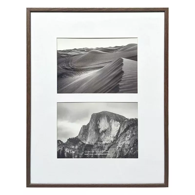 2-Opening Walnut Thin Collage Picture Frame, 11x14