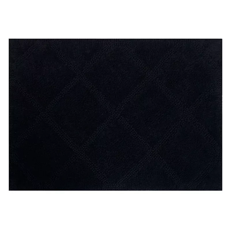 2-Pack Black Diamond Bath Rug Set, 17x24 & 20x32
