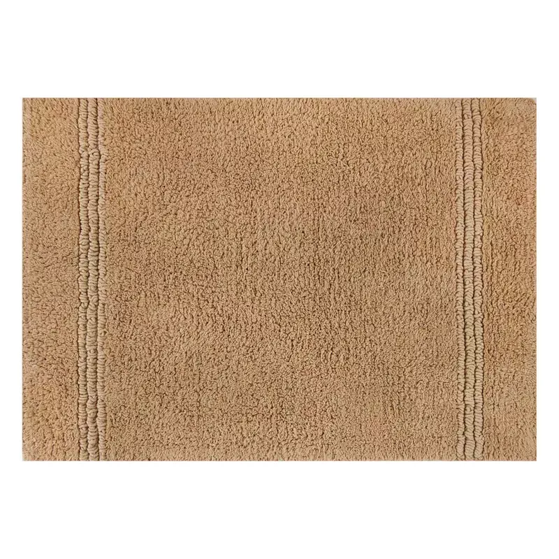 2-Pack Natural Simple Stripe Bath Rug Set, 17x24 & 20x32