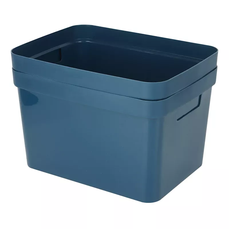 2-Pack Navy Blue Storage Bin, Large