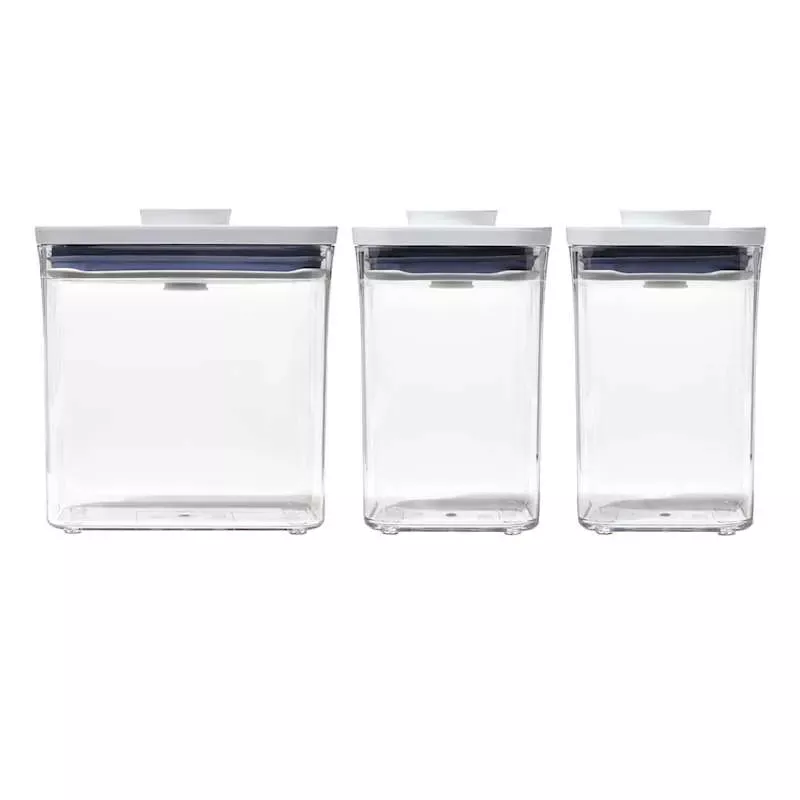 3-Piece Pop Clear Plastic Food Storage Container Set