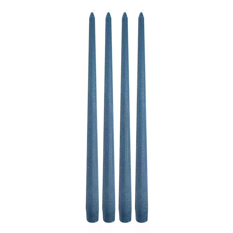 4-Pack Blue Unscented Taper Candles, 14"