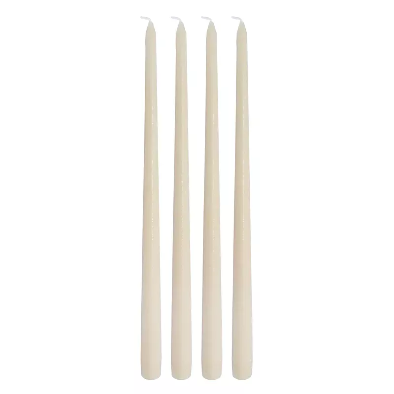 4-Pack Tan Unscented Taper Candles, 14"