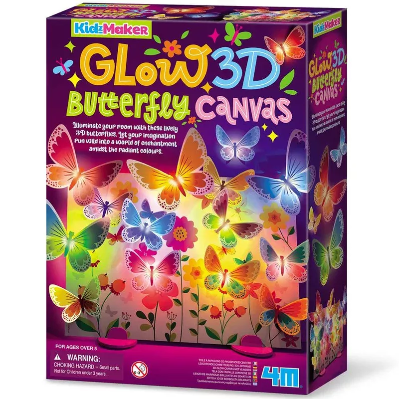 4M Kidzmaker – Glow 3d Butterfly Canvas