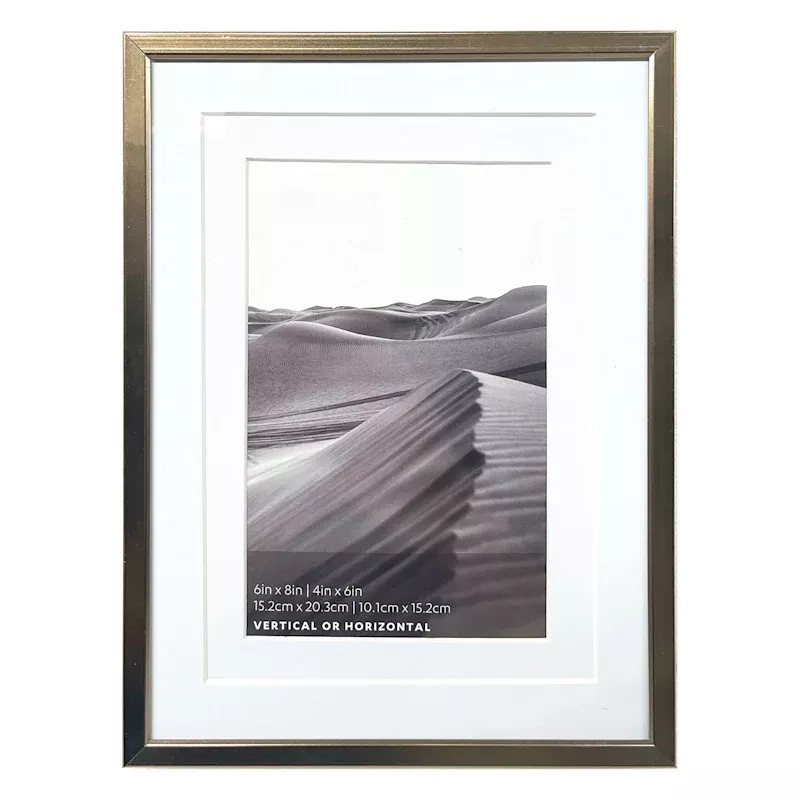 6x8 Champagne Thin Matted to 4x6 Wall Frame