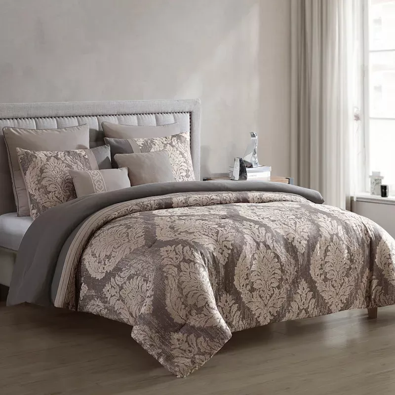 7-Piece Eliya Grey Comforter Set, King