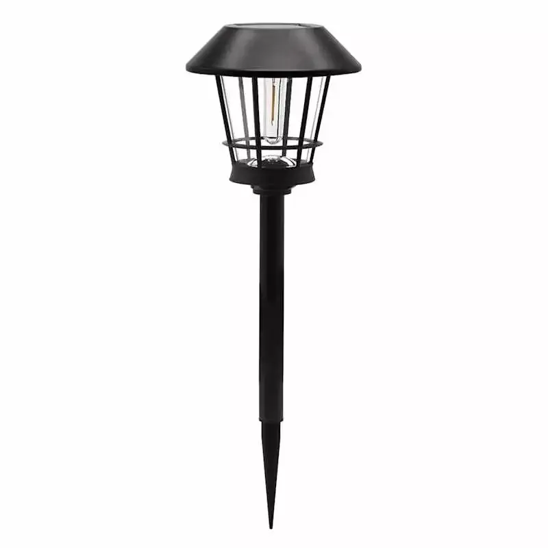 8-Lumen Solar Black Filament Bulb Pathway Light