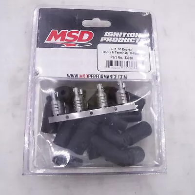 8 Pack MSD 33038 LTI 90 Degree Spark Plug Boots & Terminals