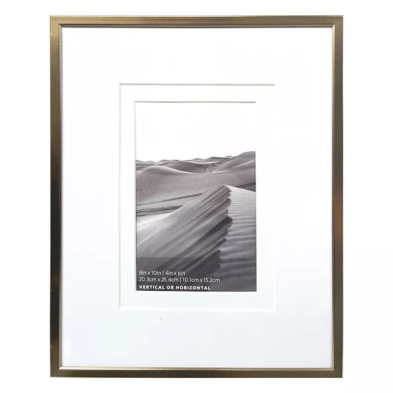 8x10 Champagne Thin Matted to 4x6 Wall Frame