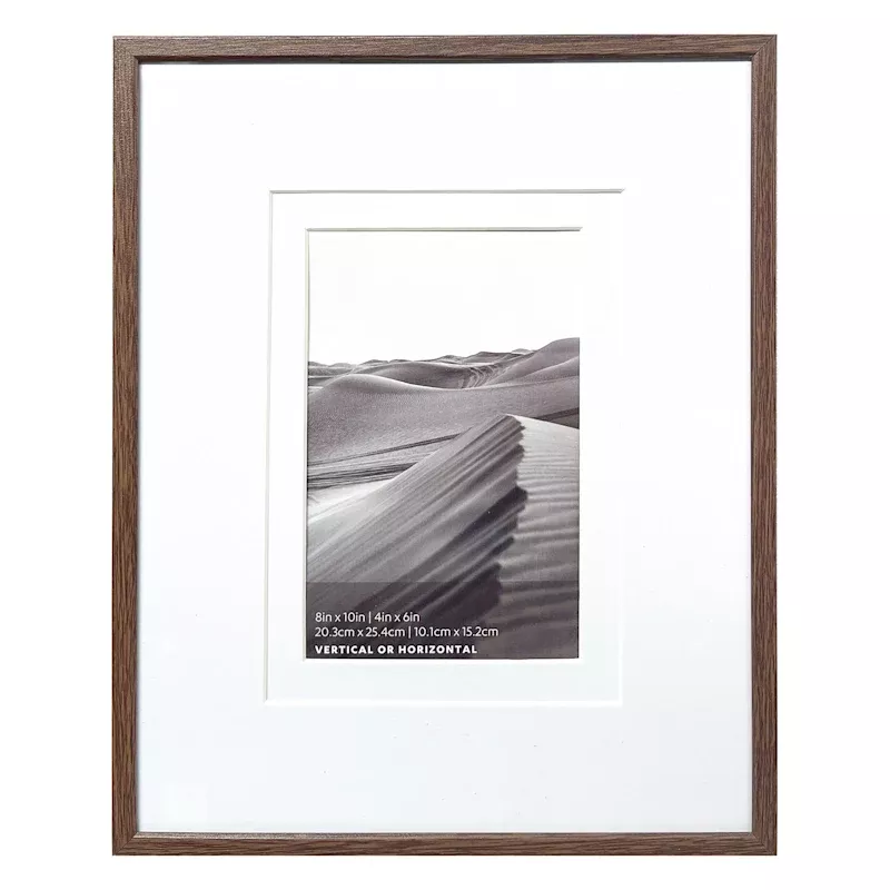 8x10 Walnut Thin Matted to 4x6 Wall Frame