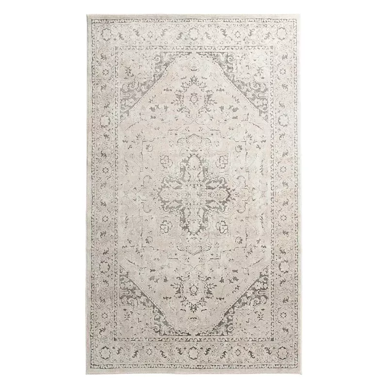 (A413) Clearwater Cream Medallion Accent Rug, 3x4