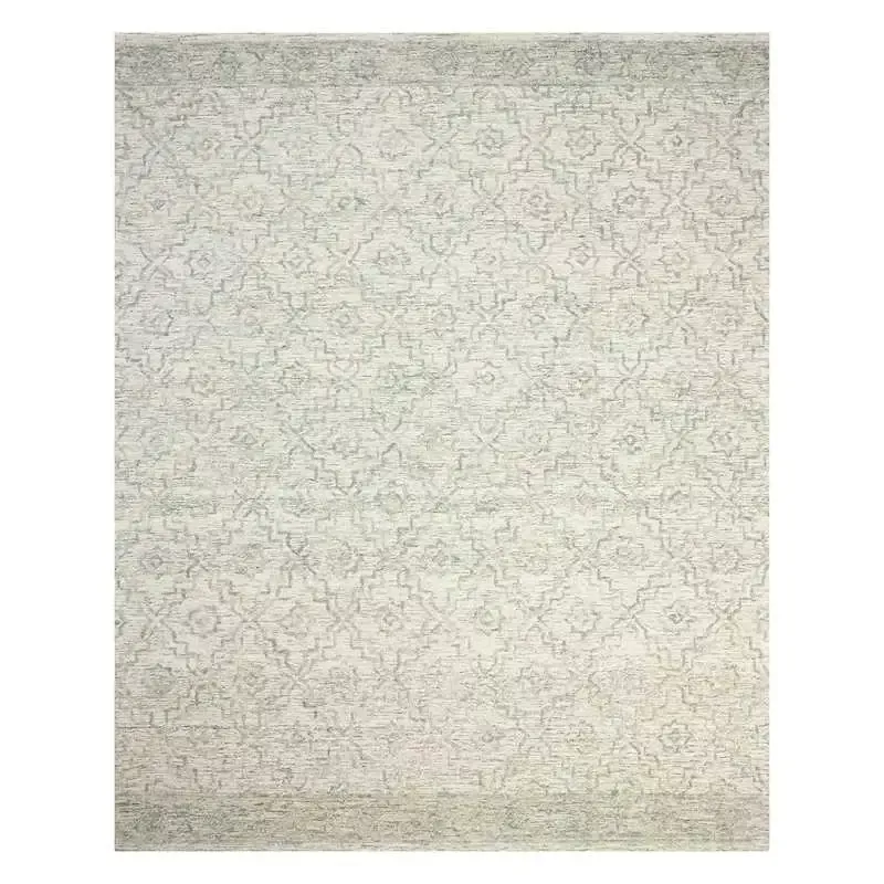(A512) Esmond Silver & Grey Floral Design Area Rug, 8x10