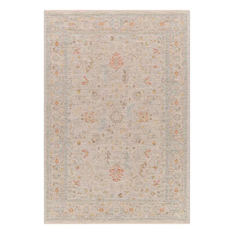(A513) Avant Garde Taupe Floral Accent Rug, 2x4