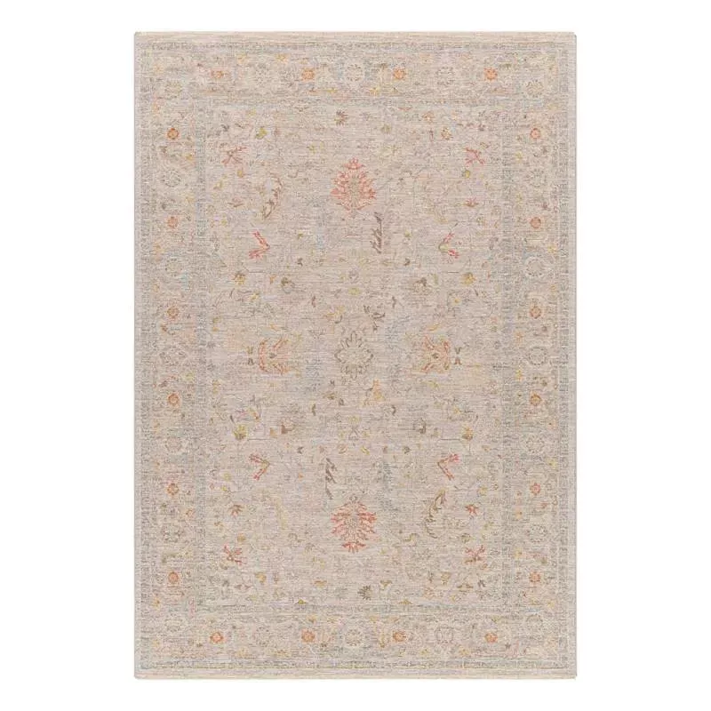(A513) Avant Garde Taupe Floral Area Rug, 8x10