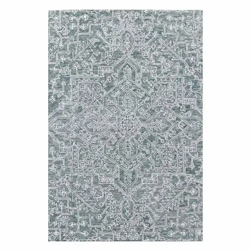 (A516) Giverny Blue Traditional Floral Area Rug, 5x7