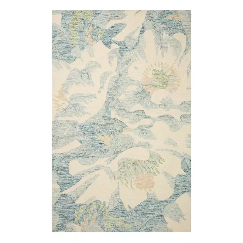 (A520) Dianna Blue Floral Area Rug, 8x10