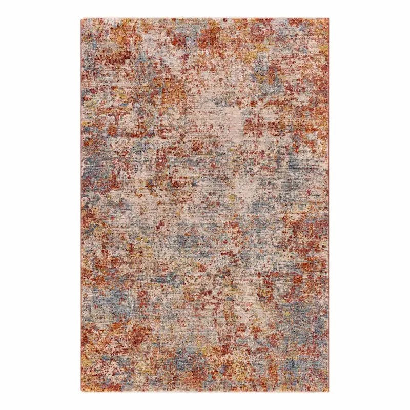(A522) Mirabel Scarlet Abstract Area Rug, 5x7