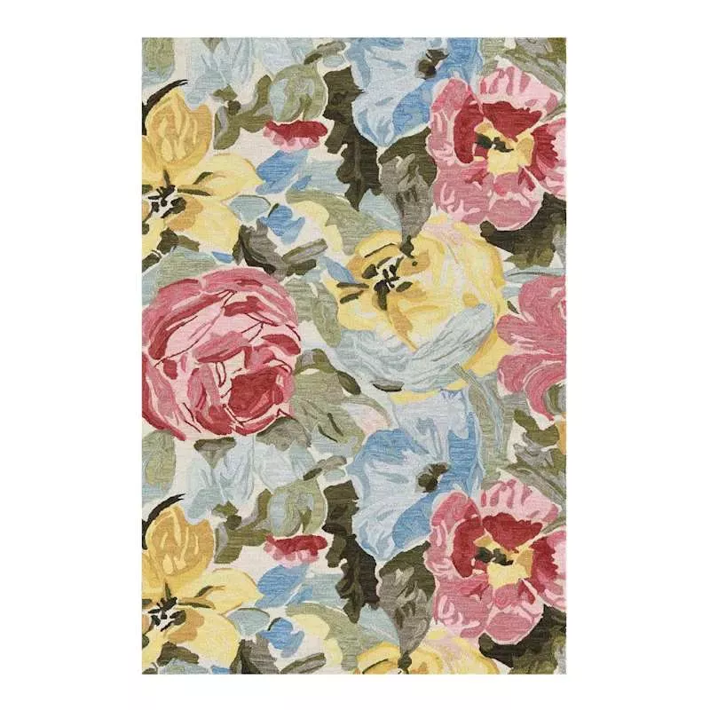 (A527) Jane Multicolor Floral Tufted Area Rug, 7x9