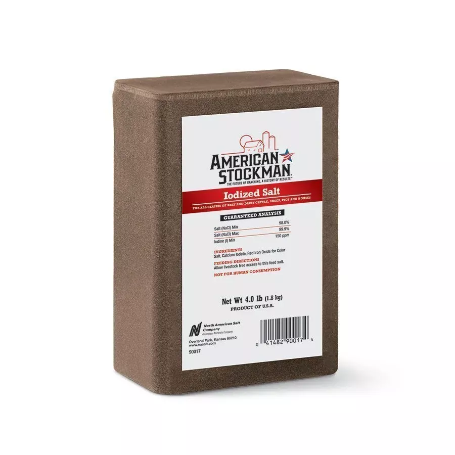 American Stockman Iodized Salt Brick- 4 lb