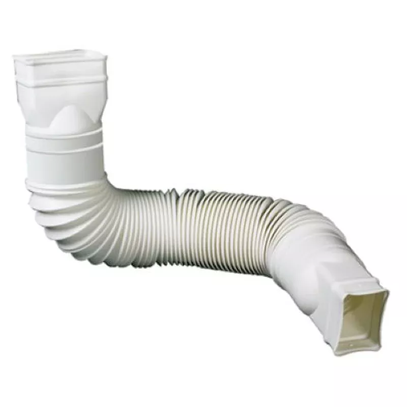 Amerimax 85010 Universal White Flexible Poly Downspout Extension – Quantity of 4