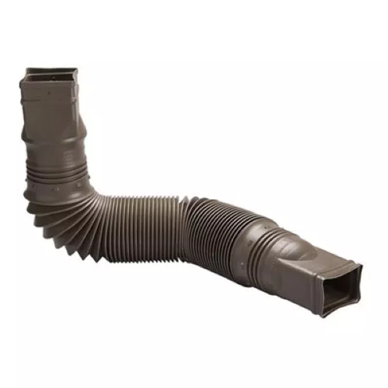 Amerimax 85019 Universal Brown Flexible Poly Downspout Extension – Quantity of 4