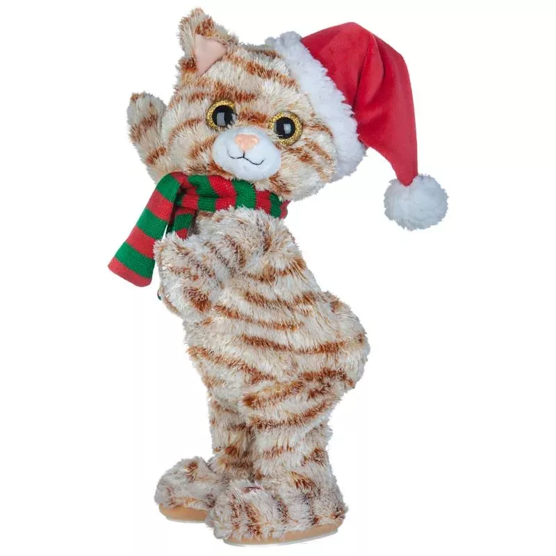 Animated Plush Dancing Christmas Cat, 14"