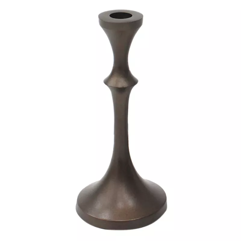Antique Gold Taper Candle Holder, 8"