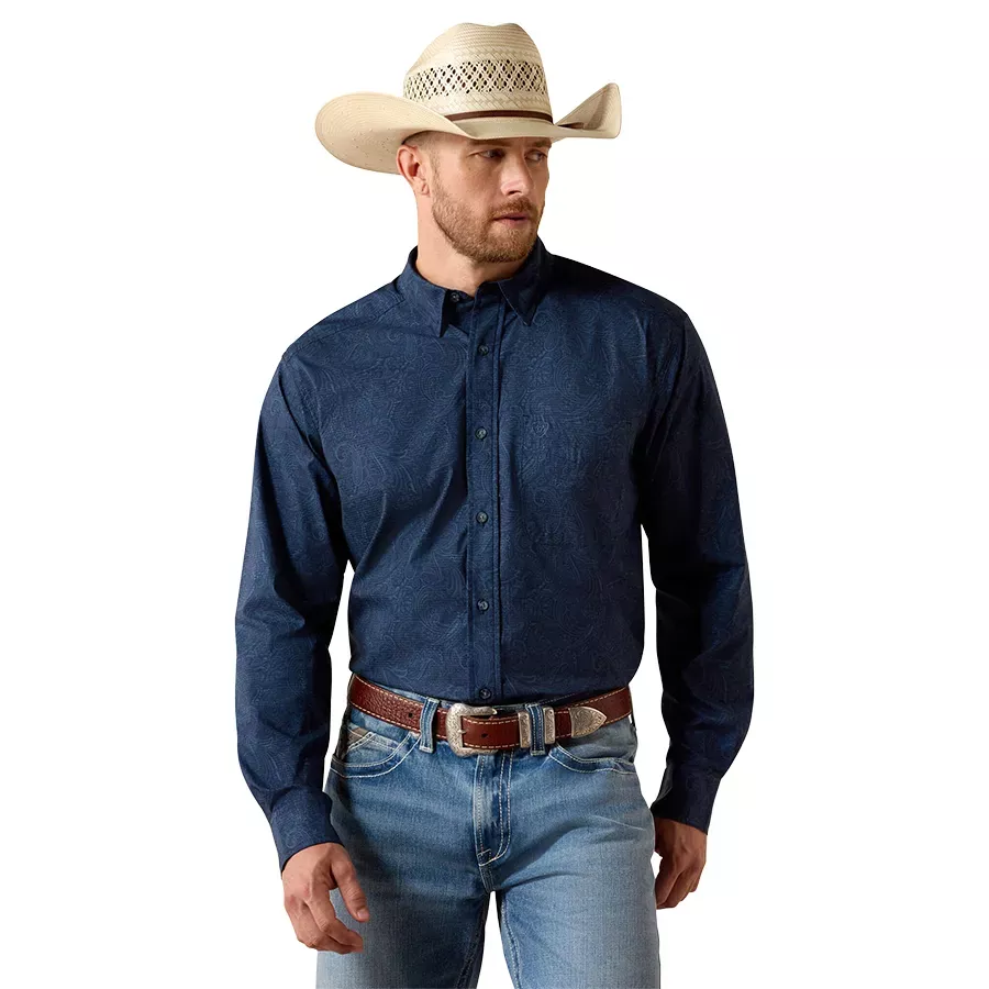 Ariat Men's 360 Airflow Long Sleeve Shirt - Navy