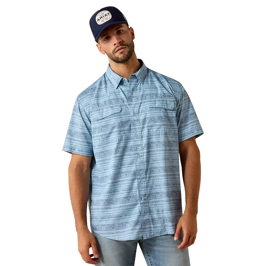 Ariat Men's VentTEK Outbound Short Sleeve Shirt - Blissful Blue