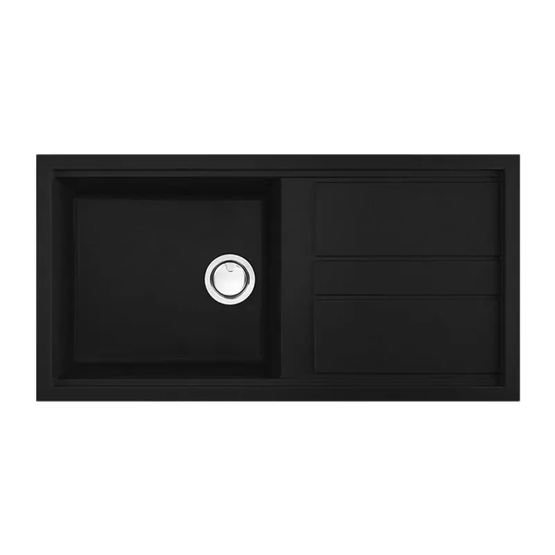 Artusi Black Granitek Sink with Drainer 100cm x 51cm