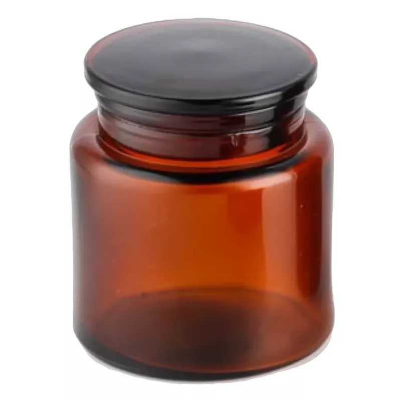 Asher Glass Amber Jar, 4.7"