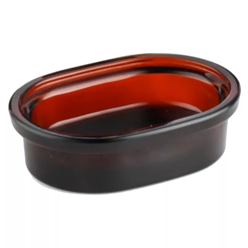 Asher Glass Amber Soap Dish, 5.3"