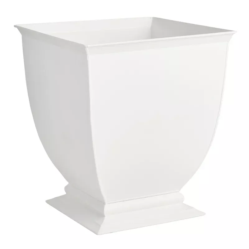 Audrey White Metal Outdoor Planter, Large