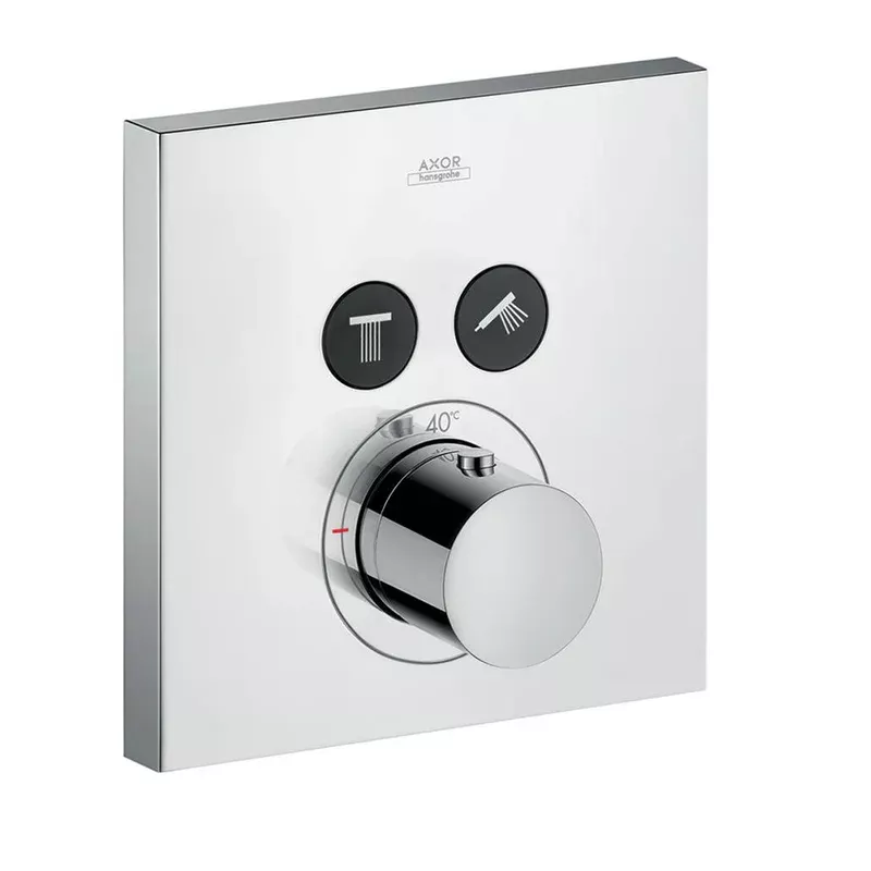 Axor ShowerSelect Square Thermostatic Mixer For 2 Outlets