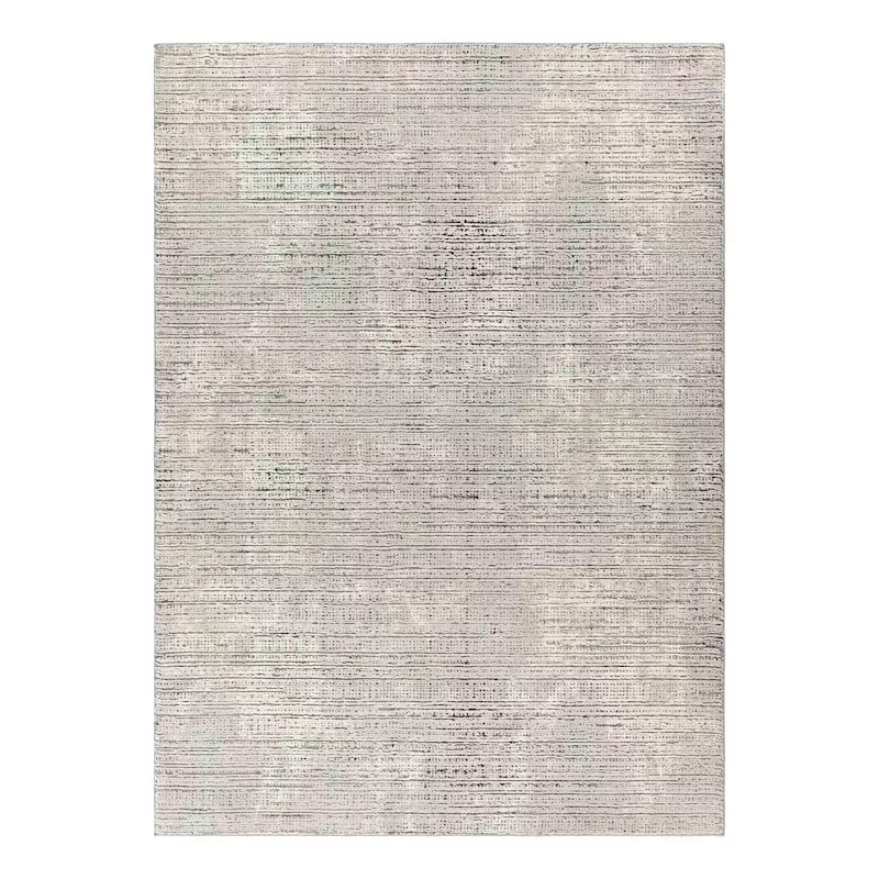 (B879) Alder Taupe High-Low Washable Area Rug, 5x7