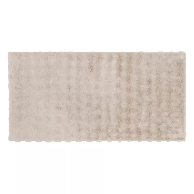 (B883) Beige Bebel Faux Fur Accent Rug, 3x5