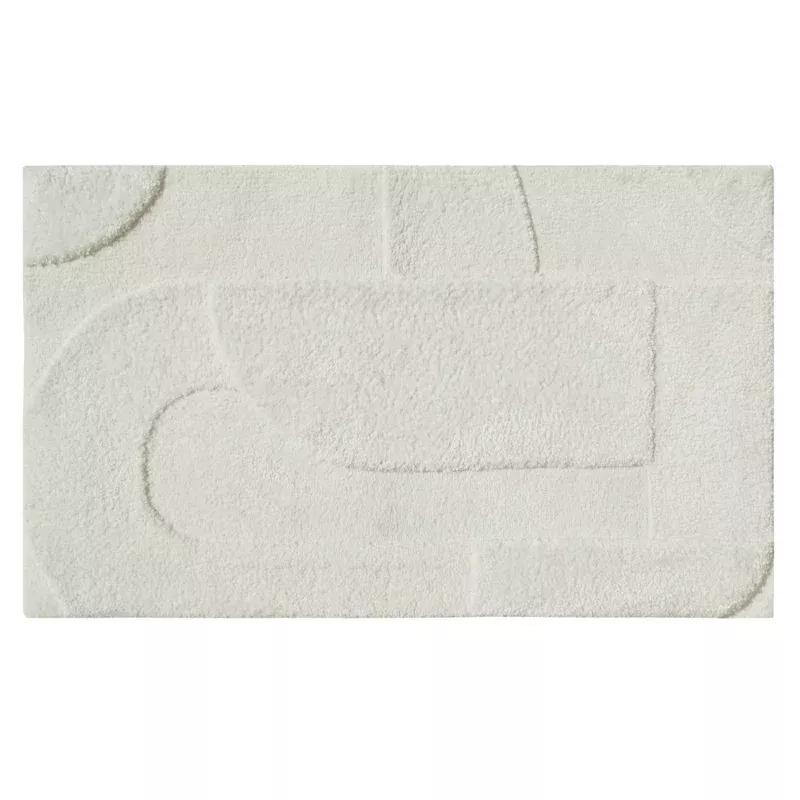 (B884) Ivory High-Low Accent Rug, 27x45